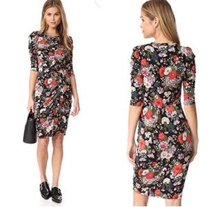 REBECCA TAYLOR Lua Jersey Floral Ruched Dress